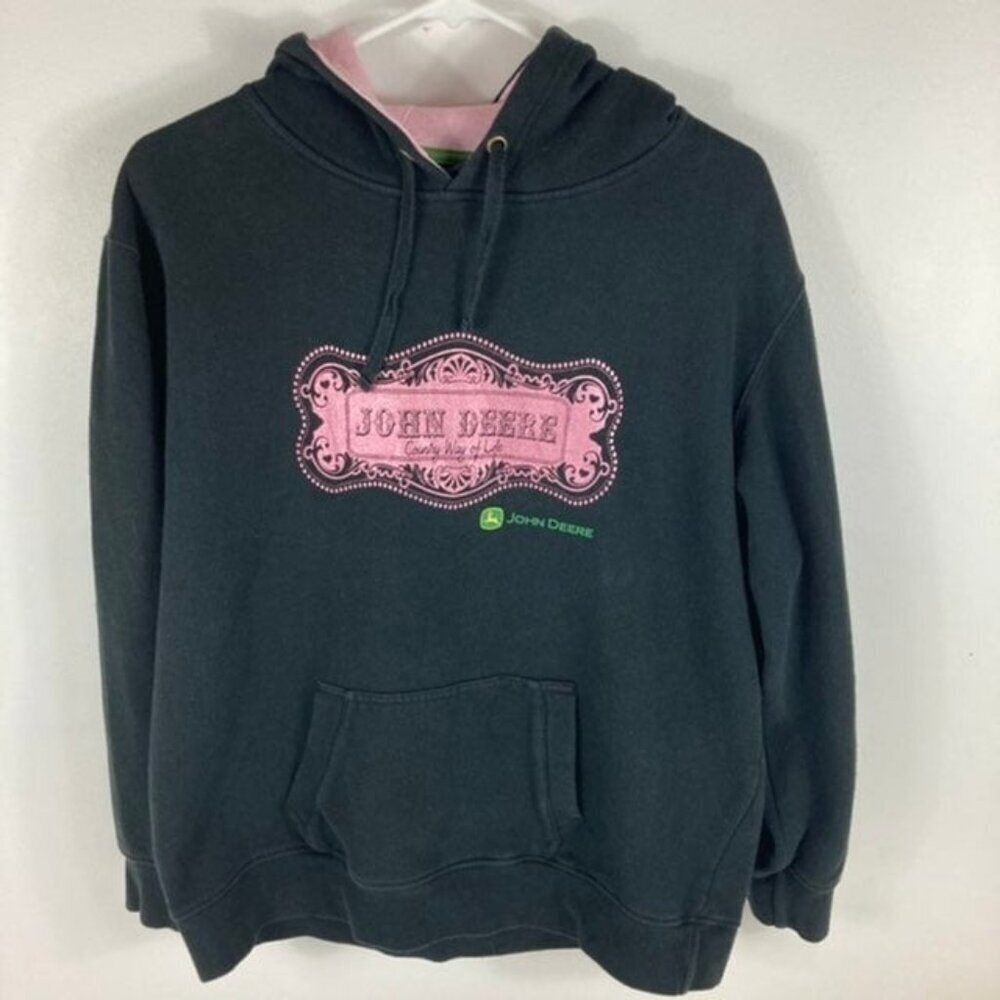 Womens John Deere Country‎ Way of Life Hoodie Black Pink L